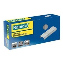ACCESSOIRES DE BUREAU - RAPID OMNIPRESS 60 BOITE DE 5000 AGRAFES - AGRAFE JUSQU'À 60 FEUILLES DE PAPIER (80 G/M²) COMPATIBLE AGR