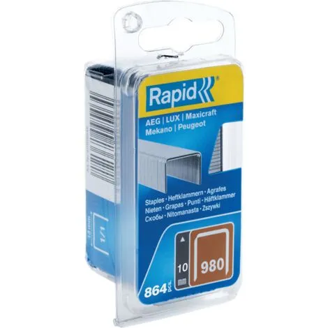 AGRAFES 980/10mm Galva Blister Etroit 860 RAPID