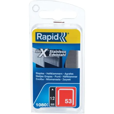 AGRAFES 53/12mm INOX Blister Etroit 1080 RAPID – Image 2