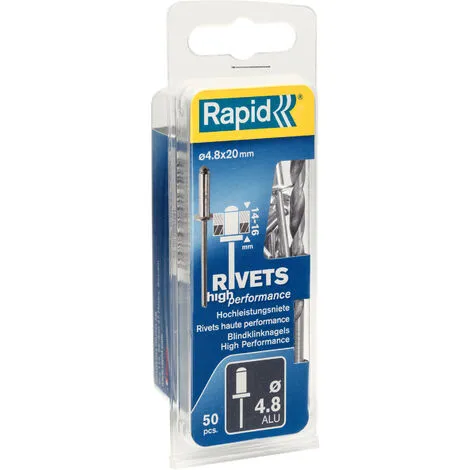 Rapid Lot De 50 Rivets Aluminium Diam.4.8 X H.20 Mm RAPID â Image 2