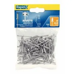 Rapid Lot De 100 Rivets Aluminium Diam.4 X H.12 Mm RAPID