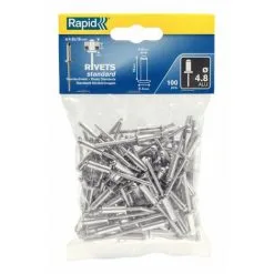 Rapid Lot De 100 Rivets Aluminium Diam.4.8 X H.16 Mm RAPID