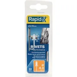 Rivet Aveugle Rapid High Performance 4x18mm - 50 Pièces